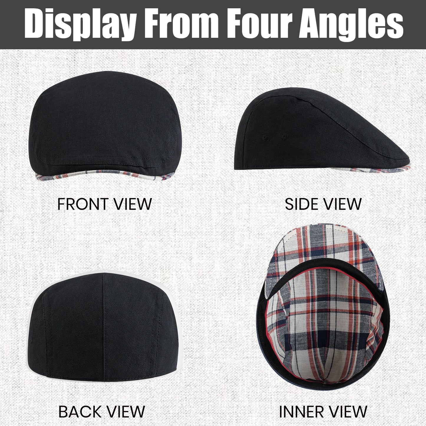 The Lucca | Men's Soft Vintage Linen Flat Cap | Urban Caps NZ