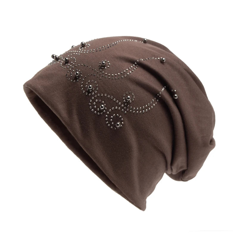 The Cristallo | Rhinestone Pearl Balaclava Beanie | Urban Caps NZ