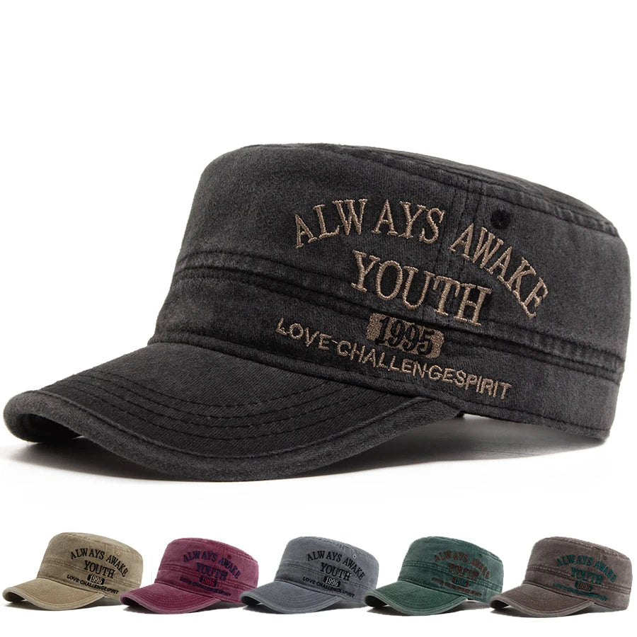Retro Embroidered Cotton Military Cap | Outdoor Army Cap | Urban Caps NZ