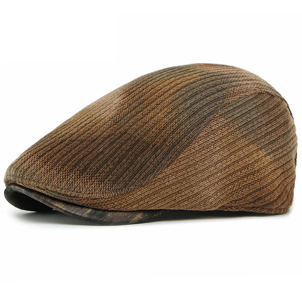 Preston Knitted Print Beret in Coffee