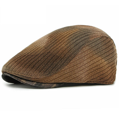 Preston Knitted Print Beret in Coffee