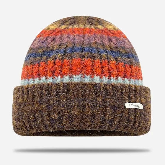 Korean Retro Gradient Striped Knitted Wool Beanie – Warm Winter Beanie for Women & Men | Urban Caps