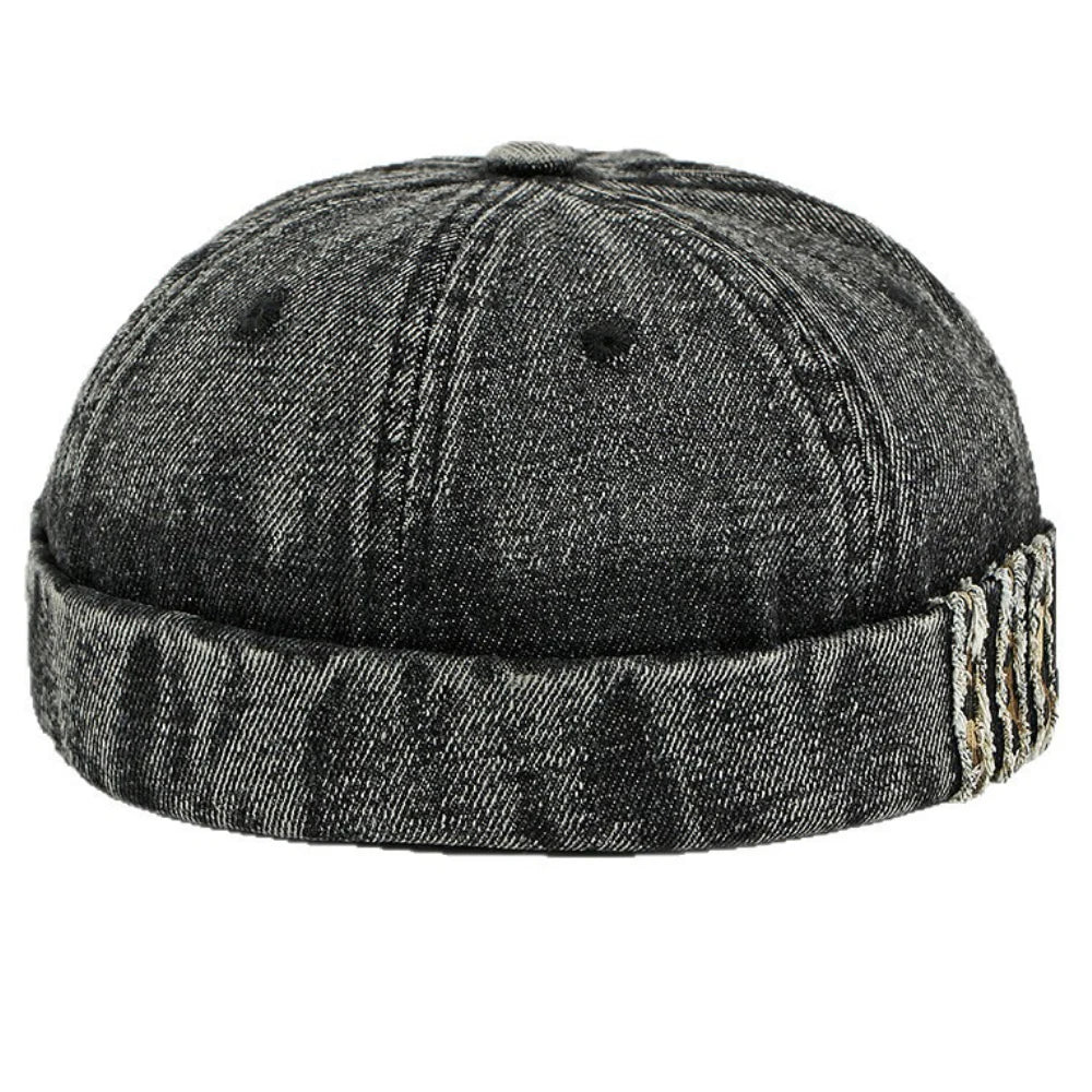 Southbank Denim-Style Beanie in Black
