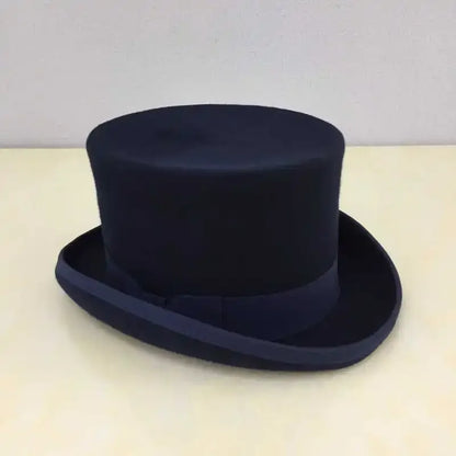 Piccadilly Wool Top Hat in Navy Blue