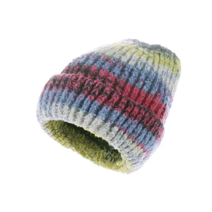 Korean Gradient Knit Beanie – Soft Winter Wool Blend Warm Stretch Beanie Hat