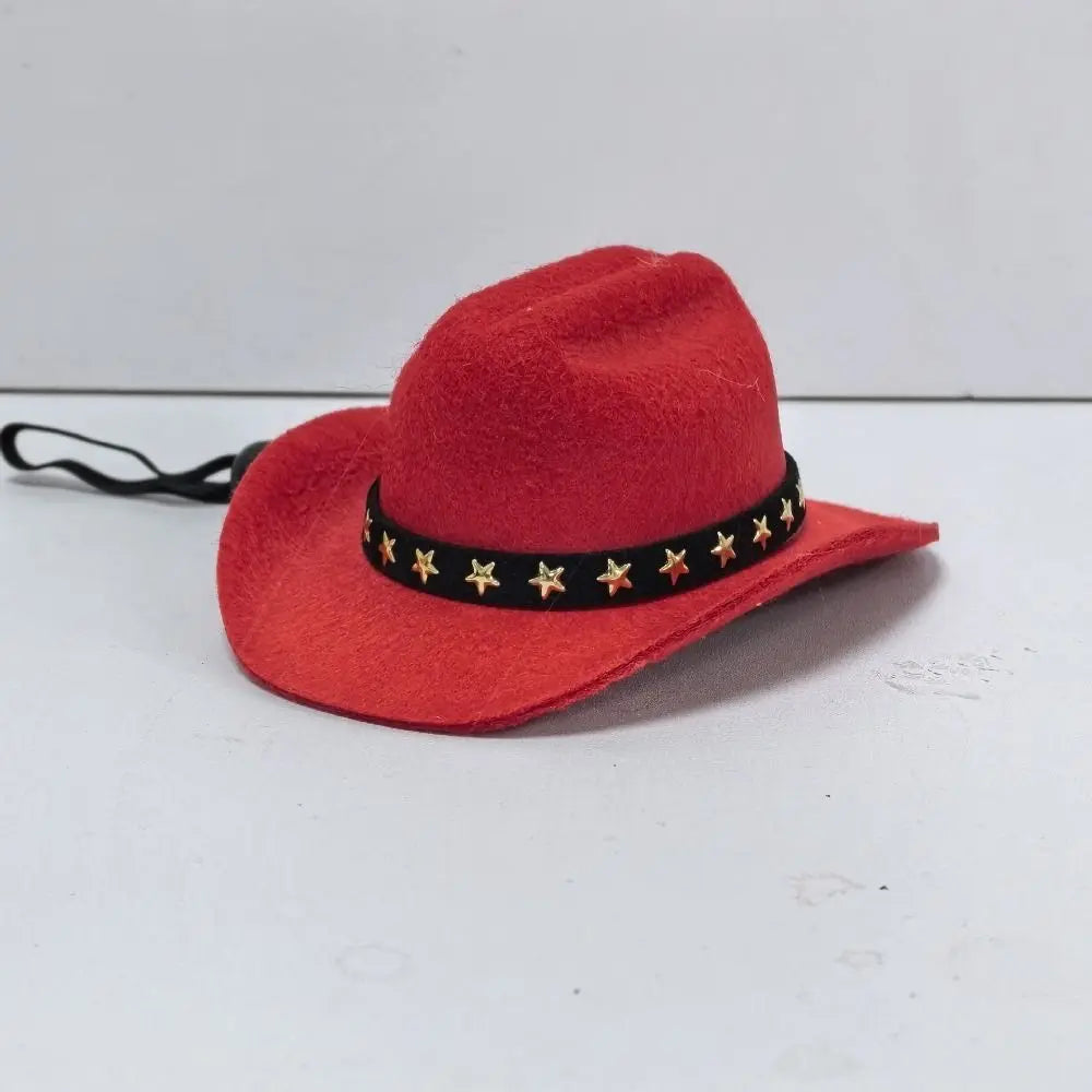 Mini cowboy hat for cats and small dogs with star trim
