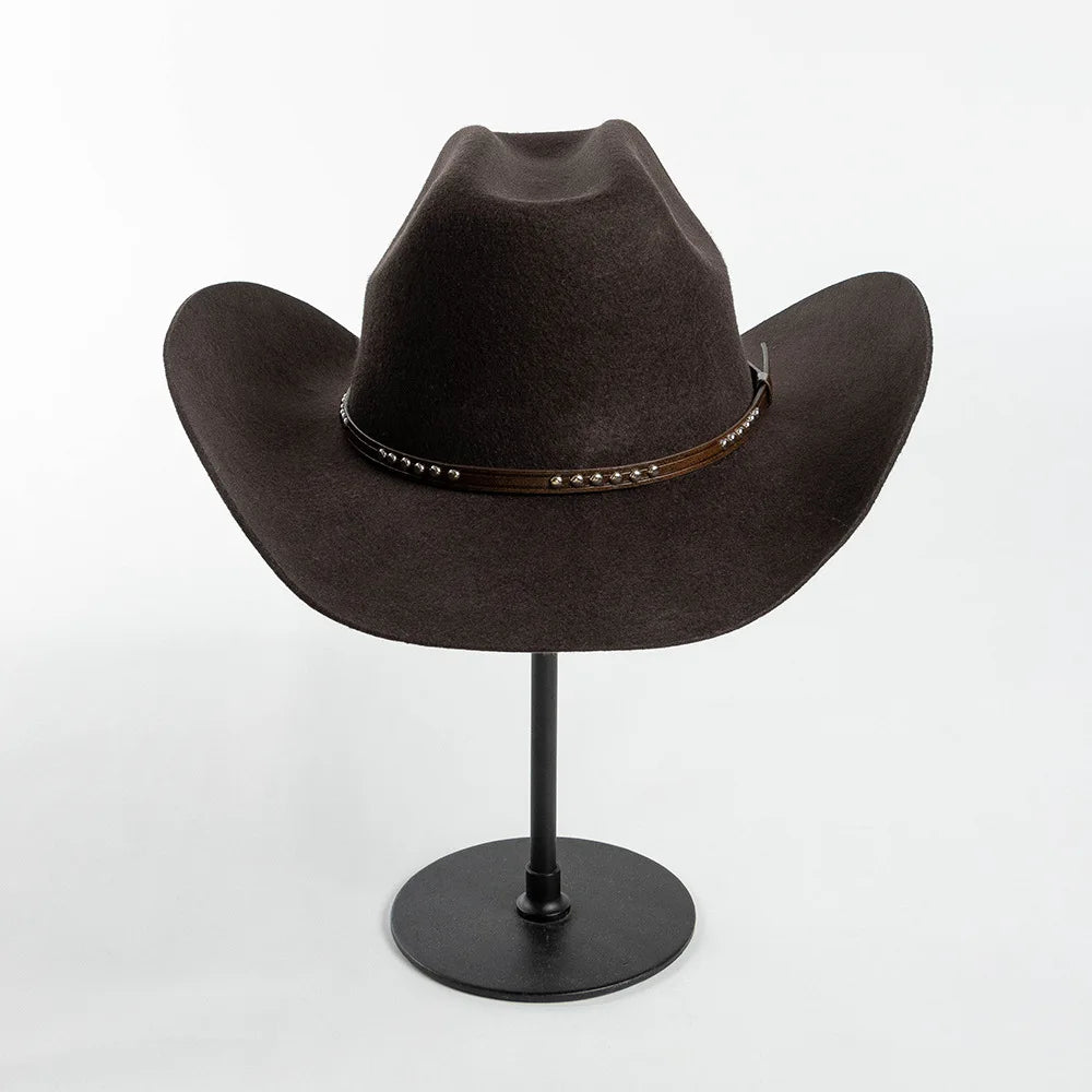 Denton Premium 100% Wool Cowboy Hat – Adjustable Western Felt Hat with Leather Band
