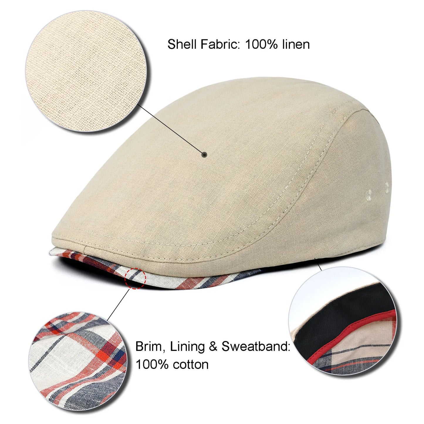 The Enniskillen | Men's Linen Irish Ivy Gatsby Flat Cap | Urban Caps NZ