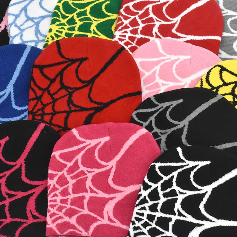 The Arachne | Gothic Spider Pattern Wool Knitted Beanie | Urban Caps NZ