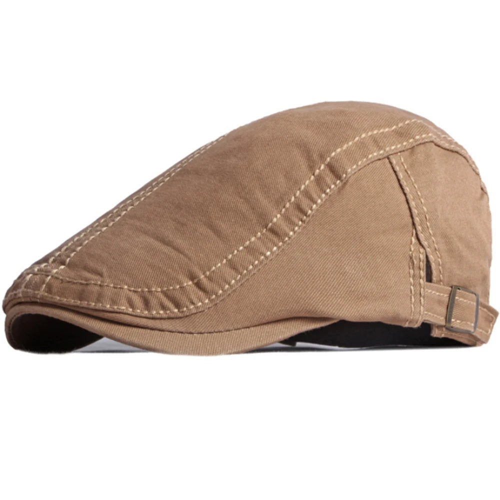 Sheffield Cotton Artist Beret in Dark Khaki