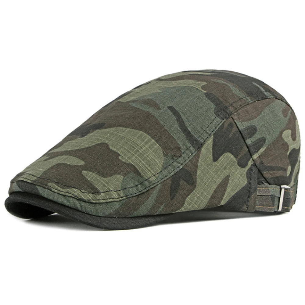 Hereford Print Artist Beret in Army Green