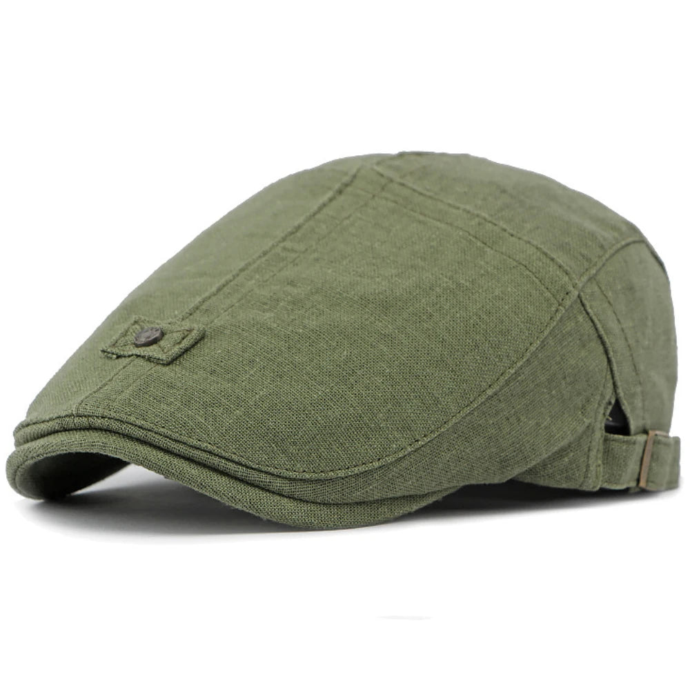 Oxford Linen Beret in Green