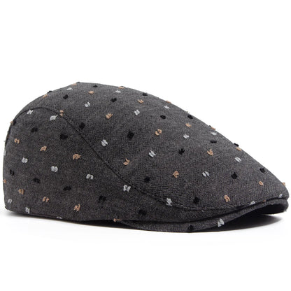 Polka Dot Linen Ivy Cap | Milan Summer Flat Cap | Urban Caps NZ