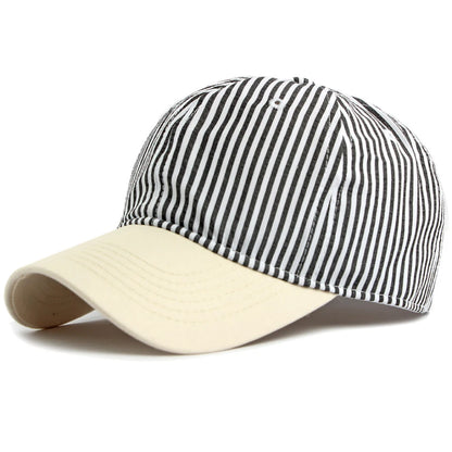Putney Striped Sun Cap in Black