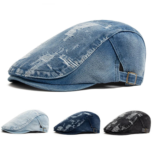 Vintage Denim Ivy Cap | Country Casual Flat Cap | Urban Caps NZ