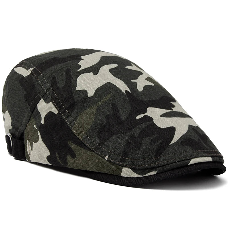 Camouflage Linen Ivy Cap | Country Outdoor Flat Cap | Urban Caps NZ