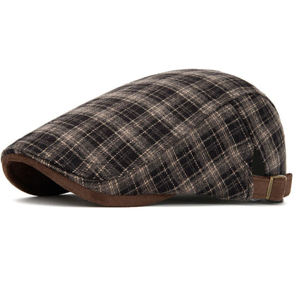 Ripon Plaid Winter Beret in Grey