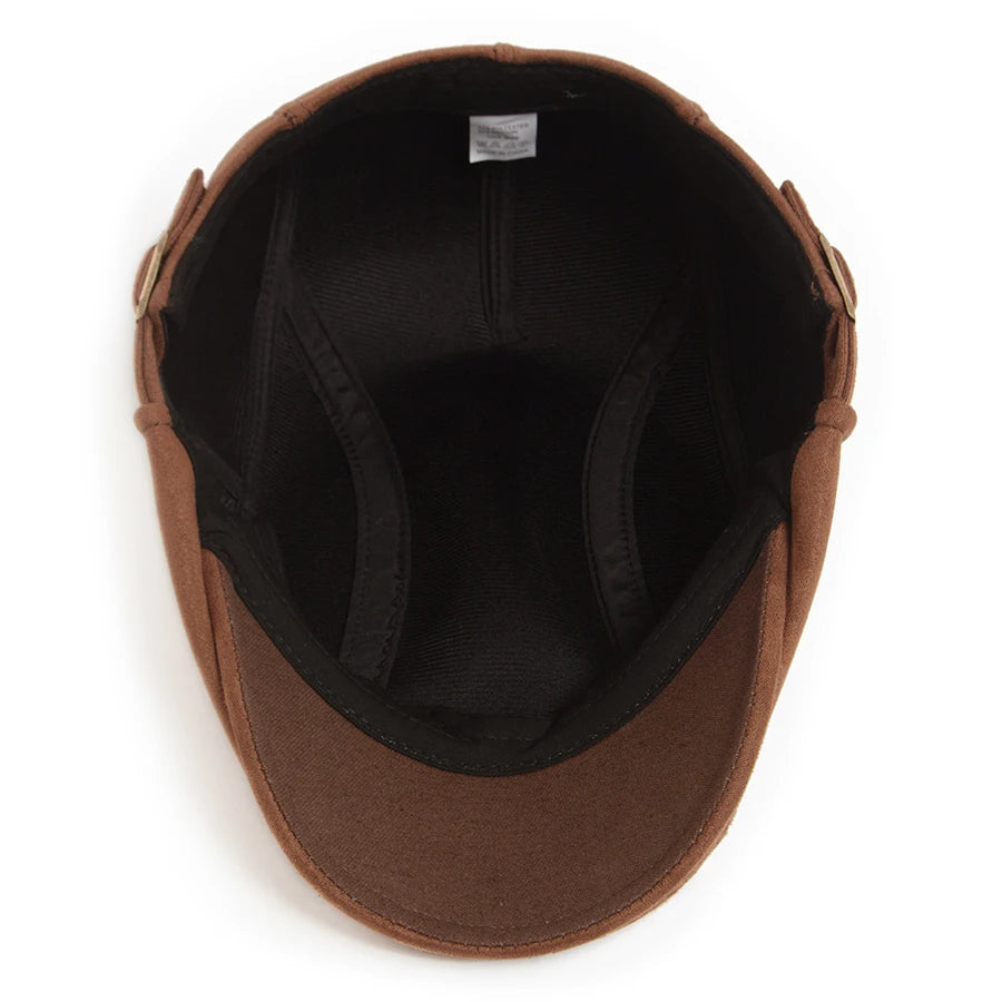 Faux Suede Side Buckle Ivy Cap | Retro Winter Flat Cap | Urban Caps NZ
