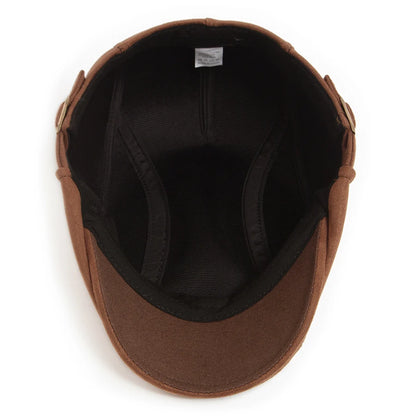 Faux Suede Side Buckle Ivy Cap | Retro Winter Flat Cap | Urban Caps NZ
