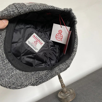 Premium Harris Tweed Octagonal Newsboy Cap – 100% Pure Wool Heritage Collection | Urban Caps
