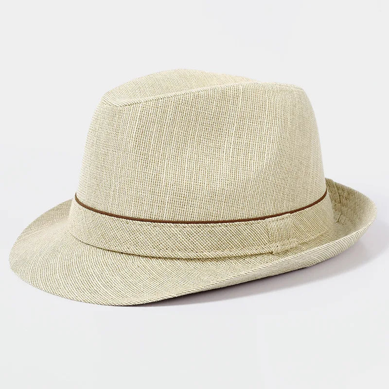 Torquay Curled-Brim Sun Hat in Beige