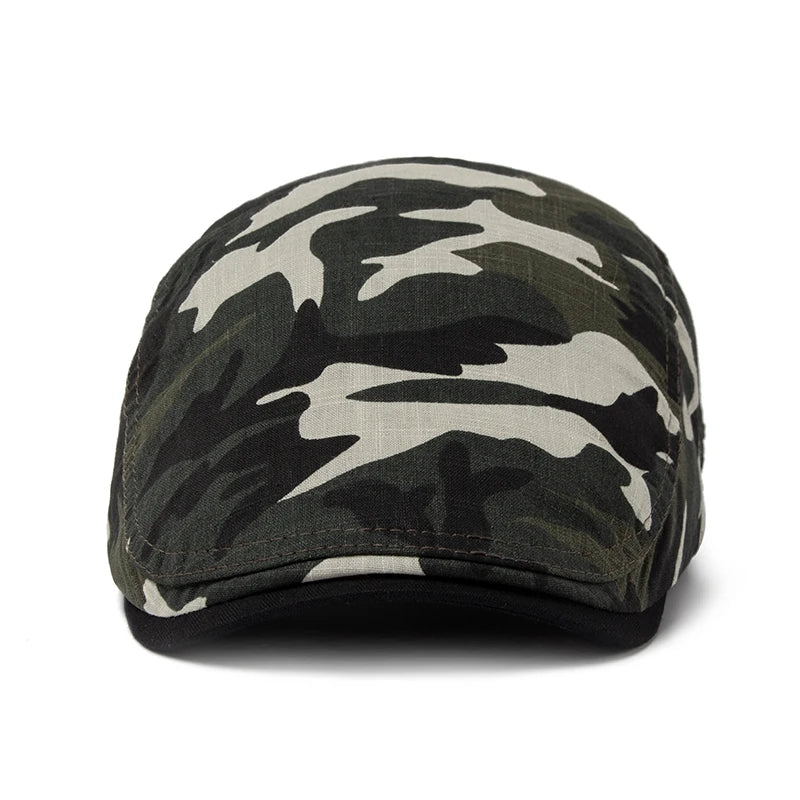 Camouflage Linen Ivy Cap | Country Outdoor Flat Cap | Urban Caps NZ
