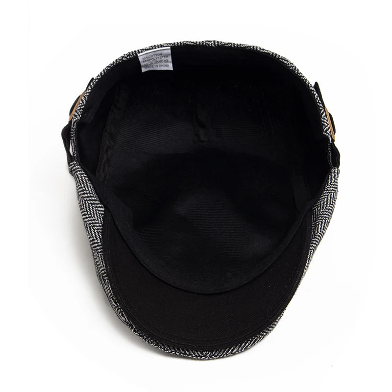 Striped Herringbone Ivy Cap | Heritage Autumn Flat Cap | Urban Caps NZ