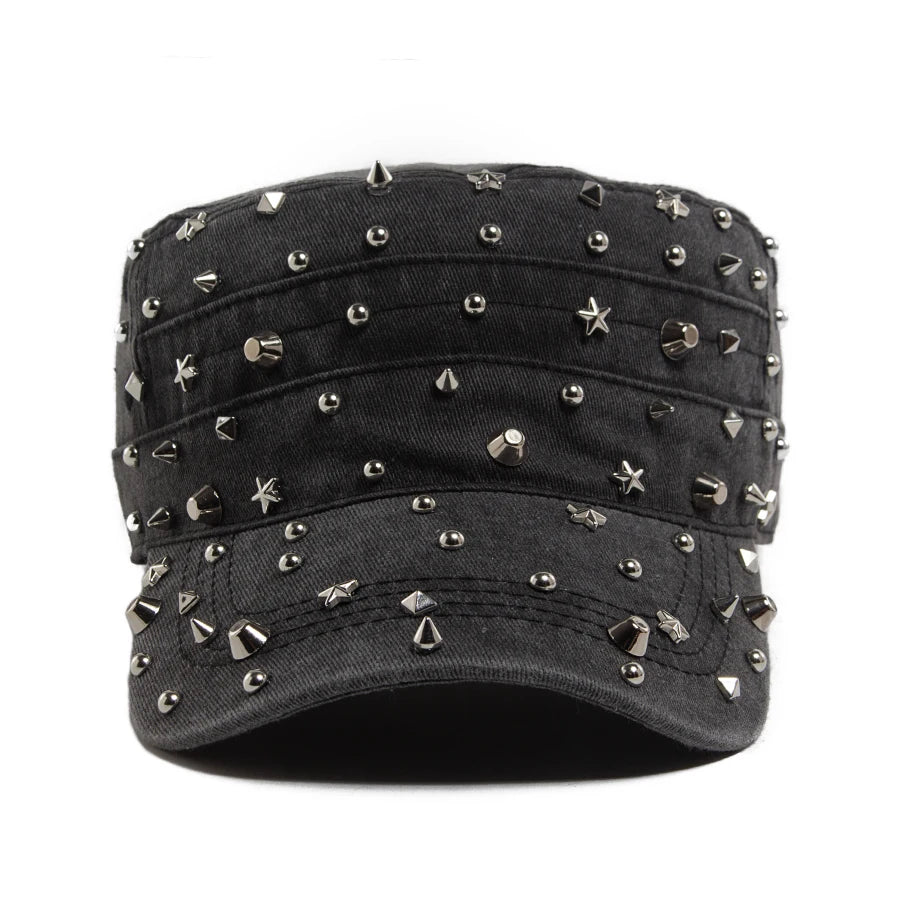 Rivet Detail Cotton Baseball Cap | Punk Rock Sports Cap | Urban Caps NZ