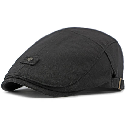Oxford Linen Beret in Black