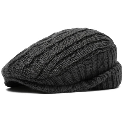 Appleby Knitted Earflap Beret in Dark Grey