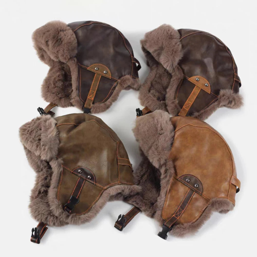 Nunivak Waterproof Leather Trapper Hat