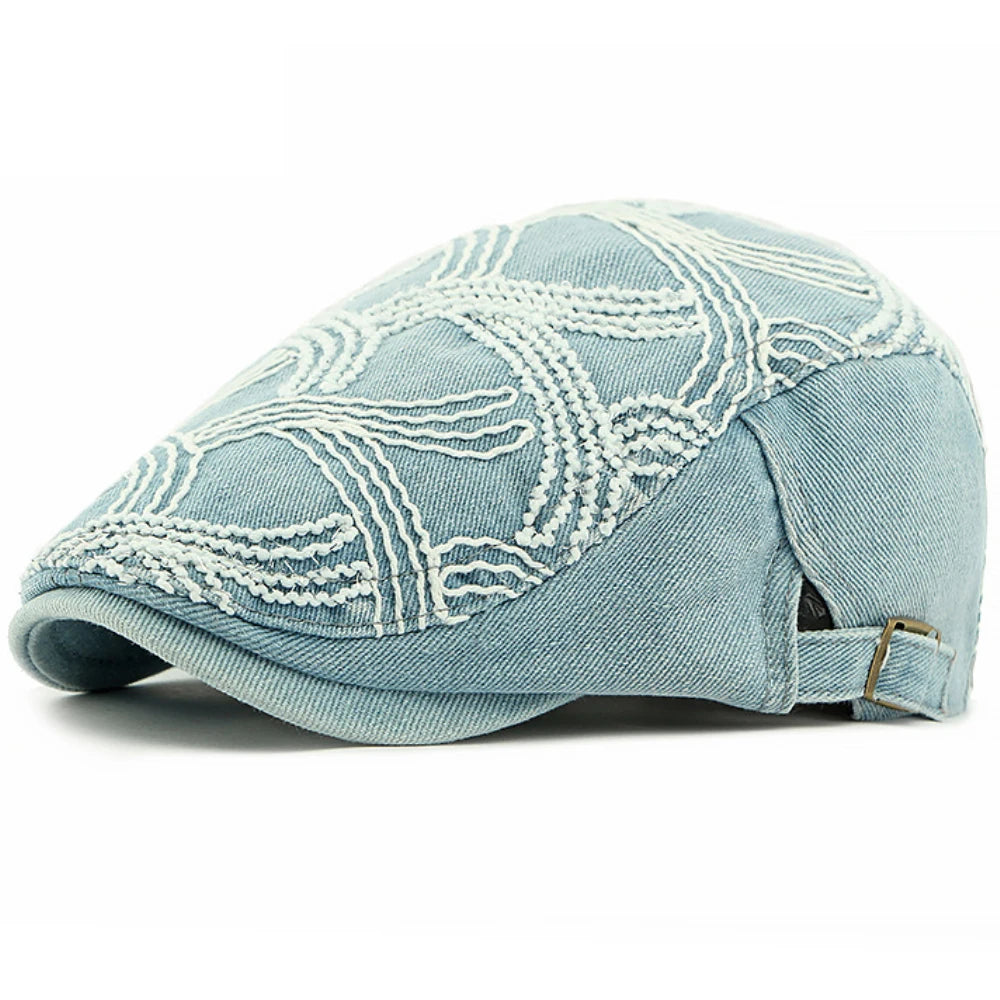 Nottingham Geometric Artist Beret in Light Blue