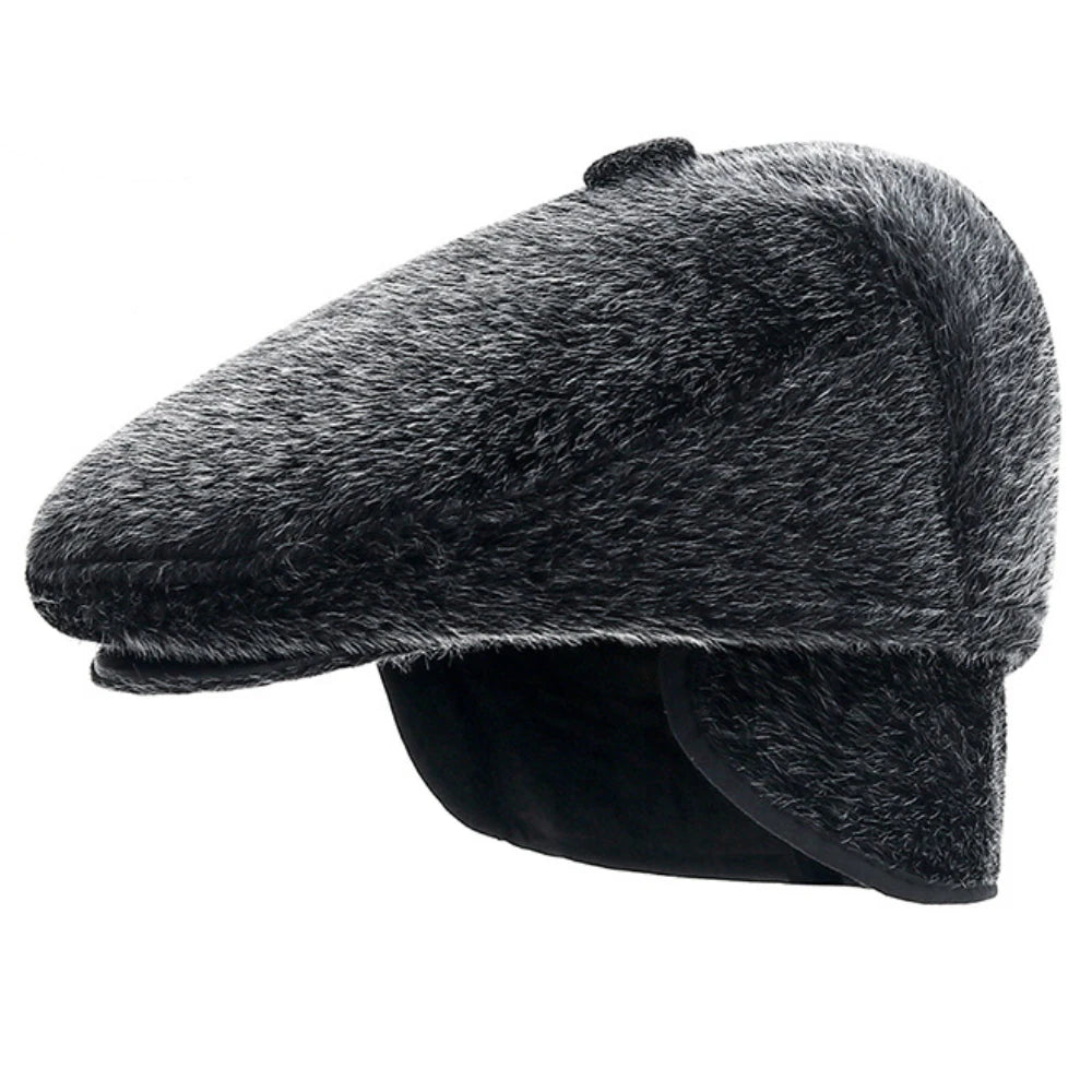 Inverness Faux Fur-Trim Beret