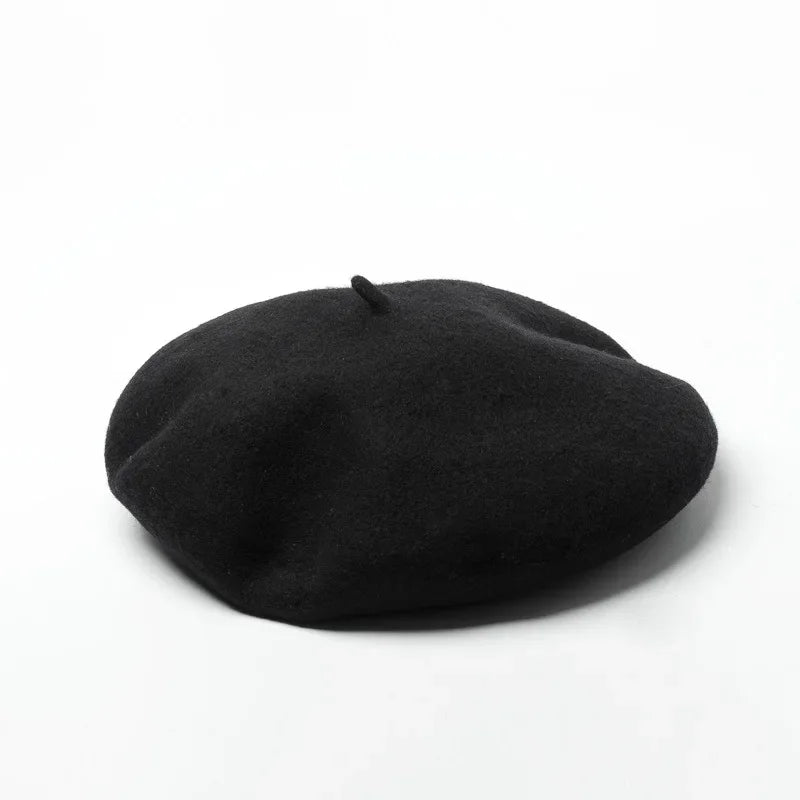 Versailles Wool Beret in Black