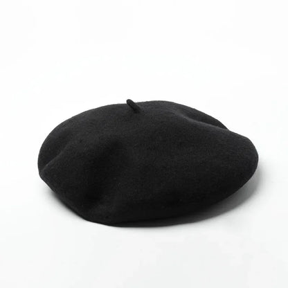 Versailles Wool Beret in Black