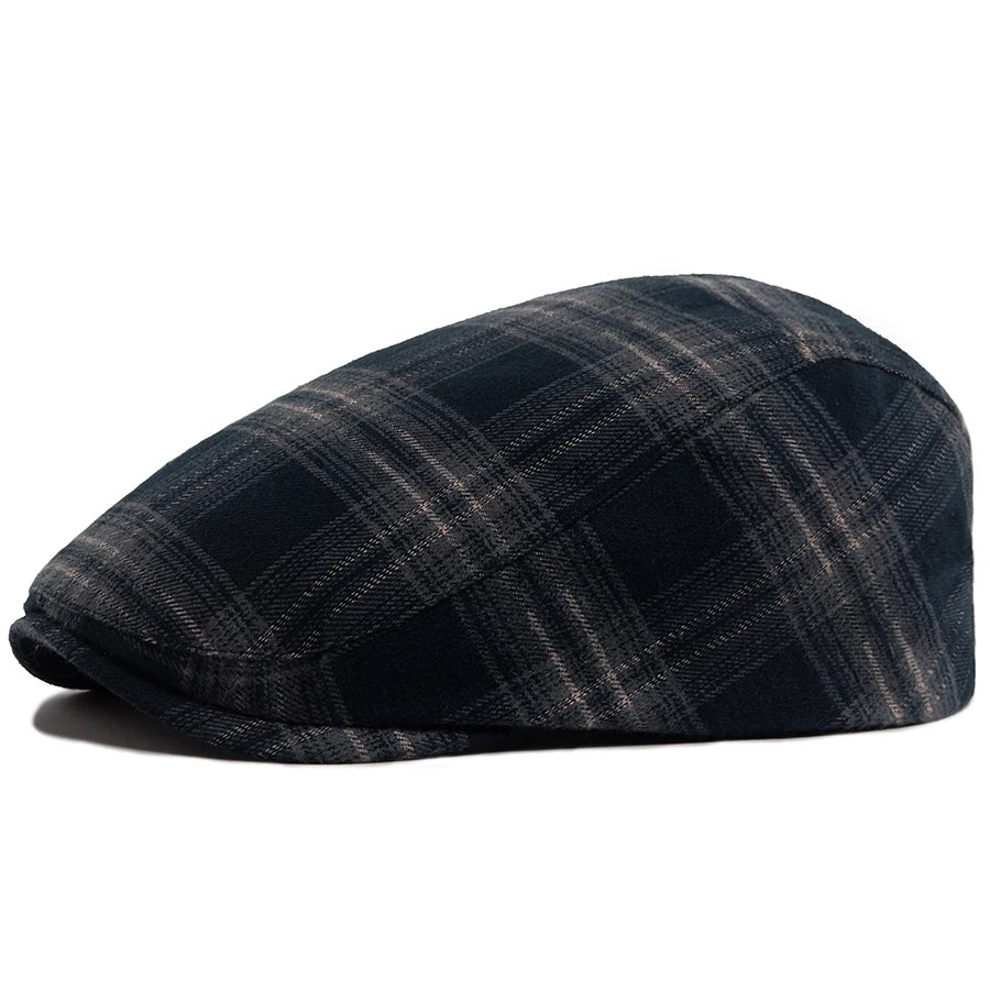 Thin Plaid Herringbone Ivy Cap | Heritage Flat Hat | Urban Caps NZ