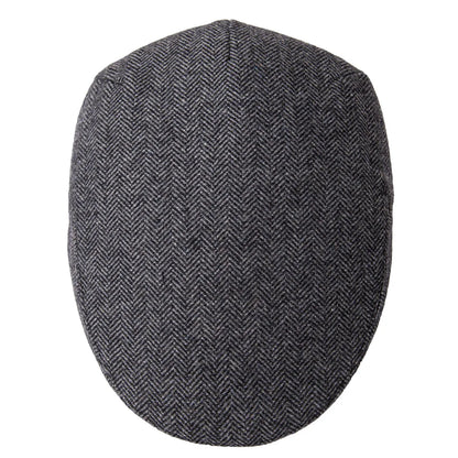 The Gleneagles | Men's Herringbone Wool Blend Driving Flat Cap | Urban Caps NZ