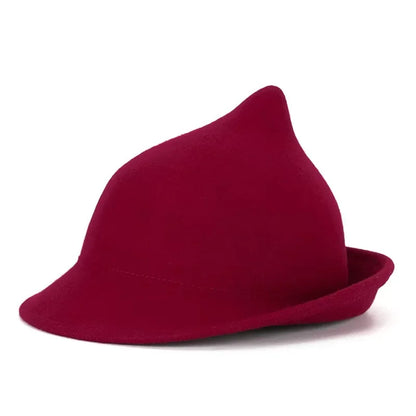 Hallowmere Wool Witch Hat in Burgundy