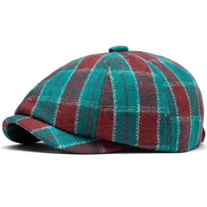 Nimes Plaid Artist Beret in Green