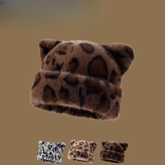 Amara Leopard Teddy Bear Beanie