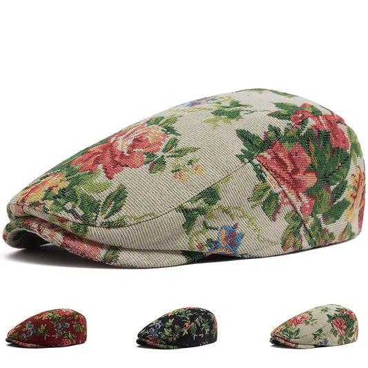 Floral Print Ivy Cap | Heritage Country Flat Cap | Urban Caps NZ
