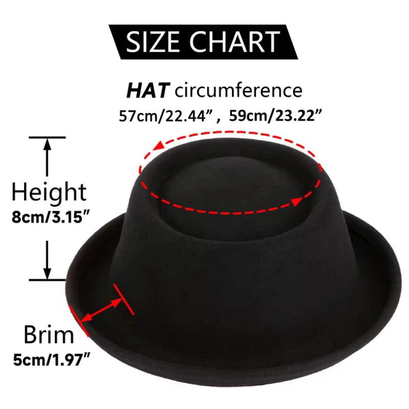 Paris Noir Wool Felt Pork Pie Hat | Urban Caps