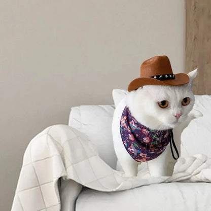Pet cowboy hat shown in five colours