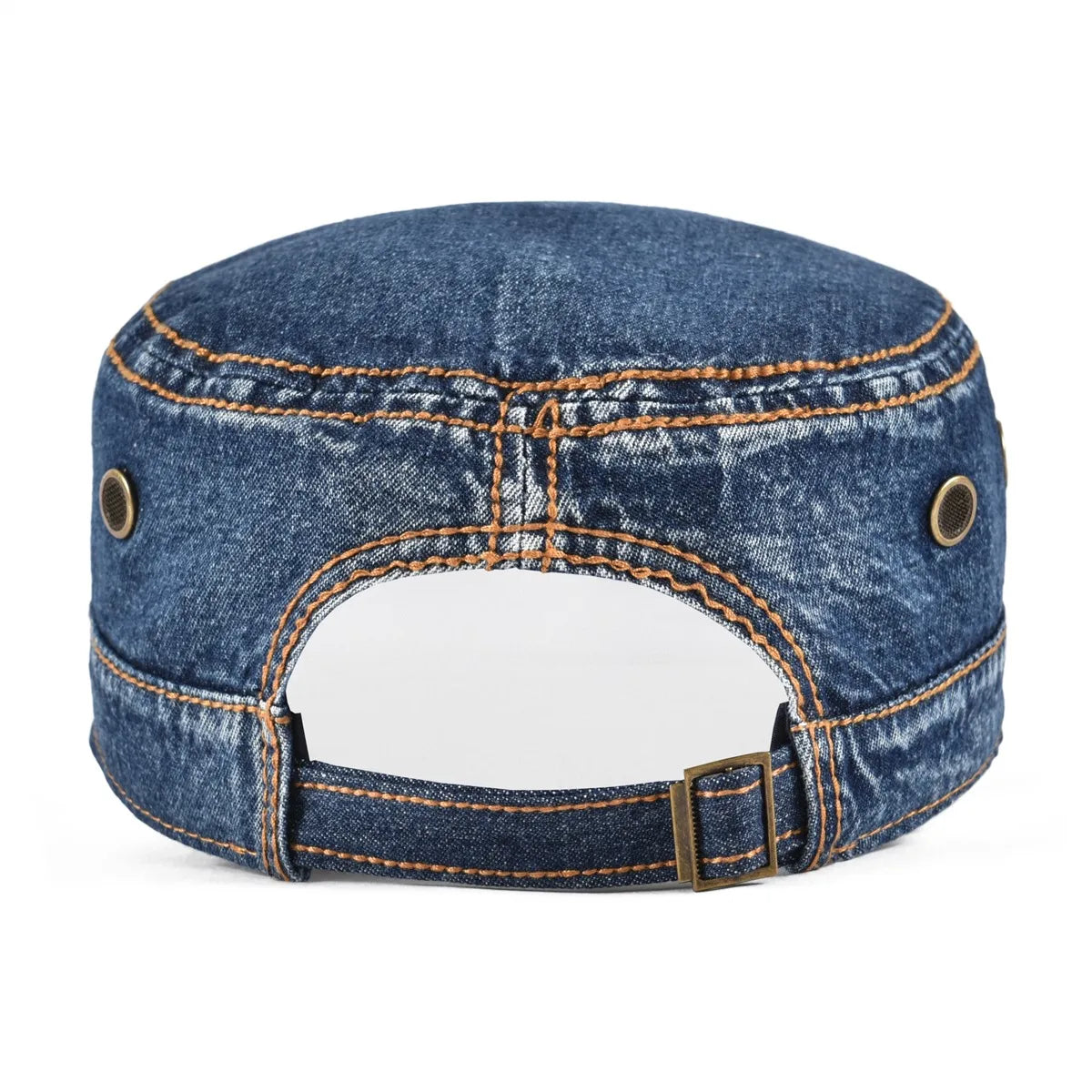 The Stockton | Men's Denim Washed Cotton Flat Top Army Cap | Urban Caps NZ