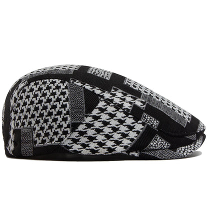 Houndstooth Print Ivy Cap | Classic Country Flat Cap | Urban Caps NZ