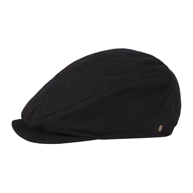 Torino XL Cotton Flat Cap – Extra Large Newsboy Cap for Men & Women (55–65cm)