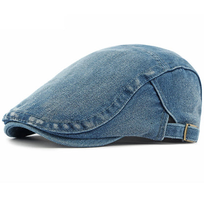 Falmouth Cotton Sun Beret in Middle Blue