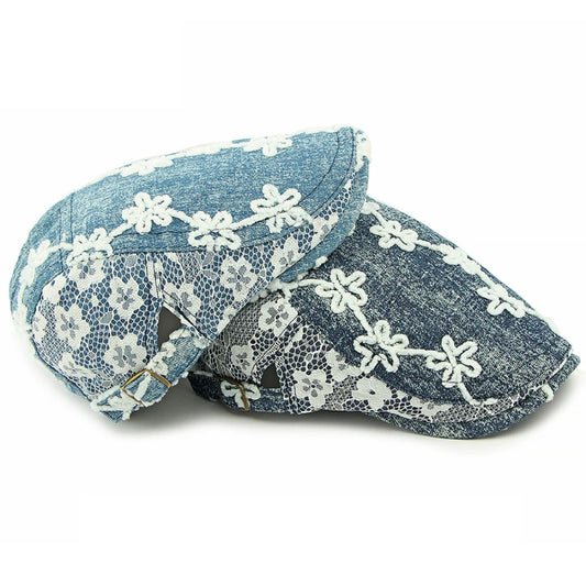 Genoa Floral Denim Beret