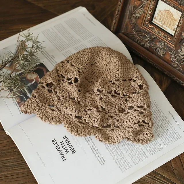 Rosewood Crochet Lace Cap in Khaki