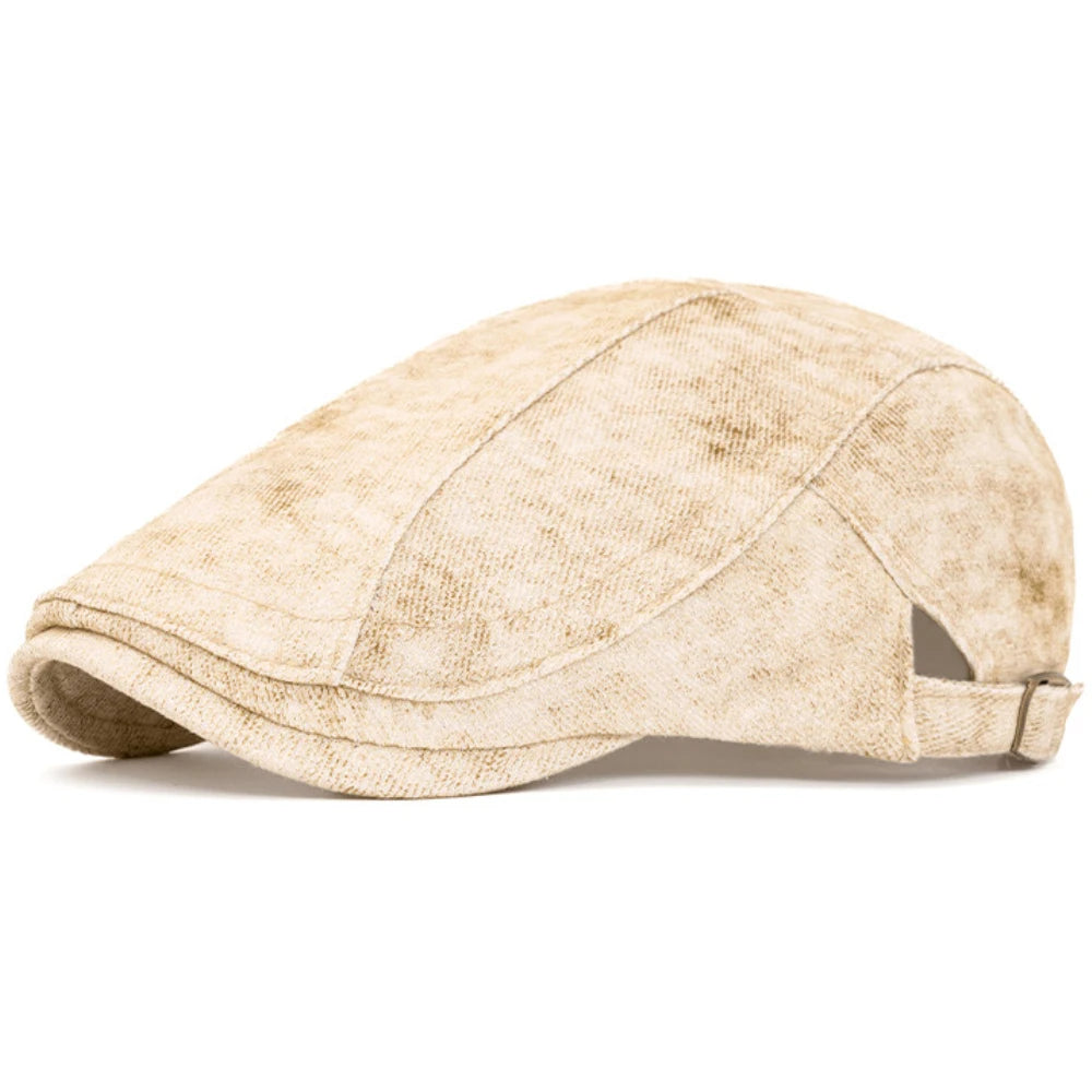 Ilkley Print Cotton Beret in Khaki